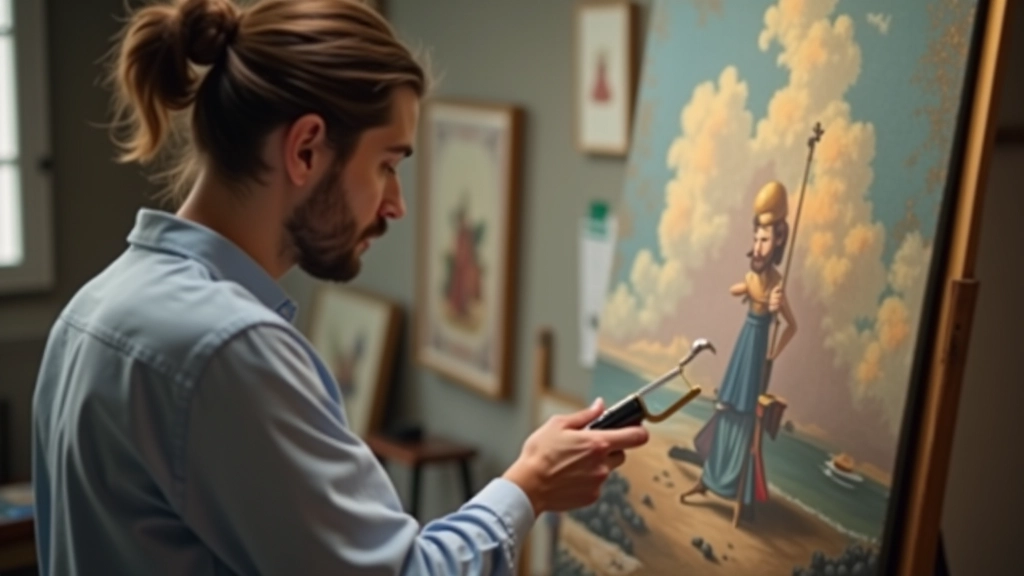 Experto tasando una obra de arte